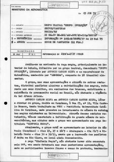 Relatório da Ditadura Militar - Dossiê sobre o Grupo Teatro Evolução (1975)