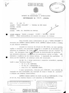  Relatório da Ditadura Militar - Dossiê sobre o Grupo Teatro Evolução com Anexos das produções do Evolução (1975)